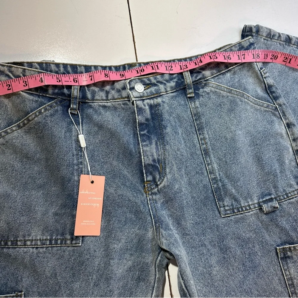 Clearance‼️Miss‎ Lola Et Clet Acid Wash MultiPocket Cotton Women’s Jeans NWT L